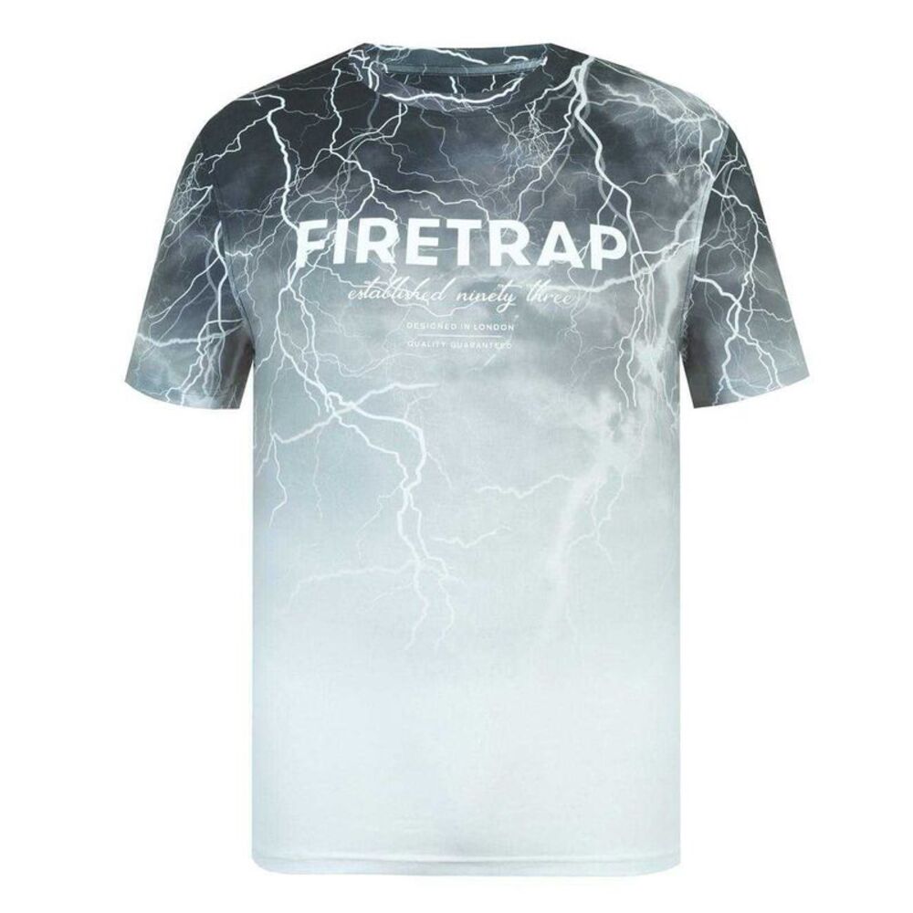 Firetrap Mens Sub All-Over Print T-Shirt / Dark